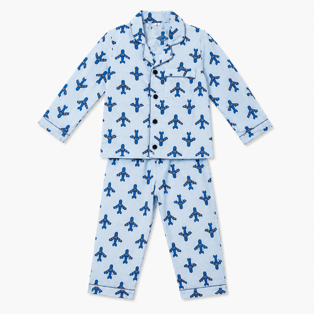 Aeroplane Print Kids Night Suit – complete set alternate view 2