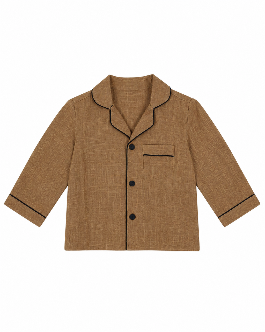 Brown Co-ord Kids Night Suit – top detail view 2