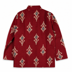 Maroon printed kurta detail view by Miniminks