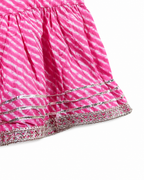 Pink Floral Peplum Sharara Set detail by Miniminks