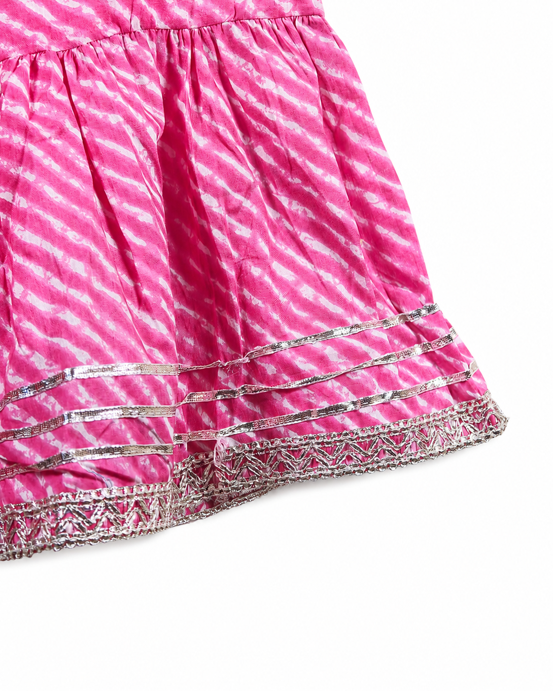 Pink Floral Peplum Sharara Set detail by Miniminks