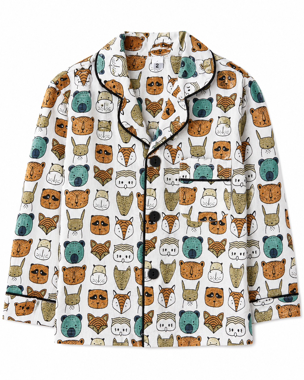 Woodland Animal Print Boys Night Suit pajama set by Miniminks