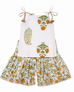 Children's dress with floral pattern on a white background