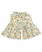 White floral sharara bottom with gold trim by Miniminks