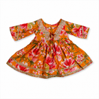 Floral dress with orange background