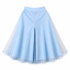 Light blue skirt with sheer overlay on a white background