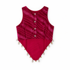 Rani pink ethnic top with gold trim by Miniminks