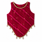 Rani pink ethnic top with gold embellishments by Miniminks