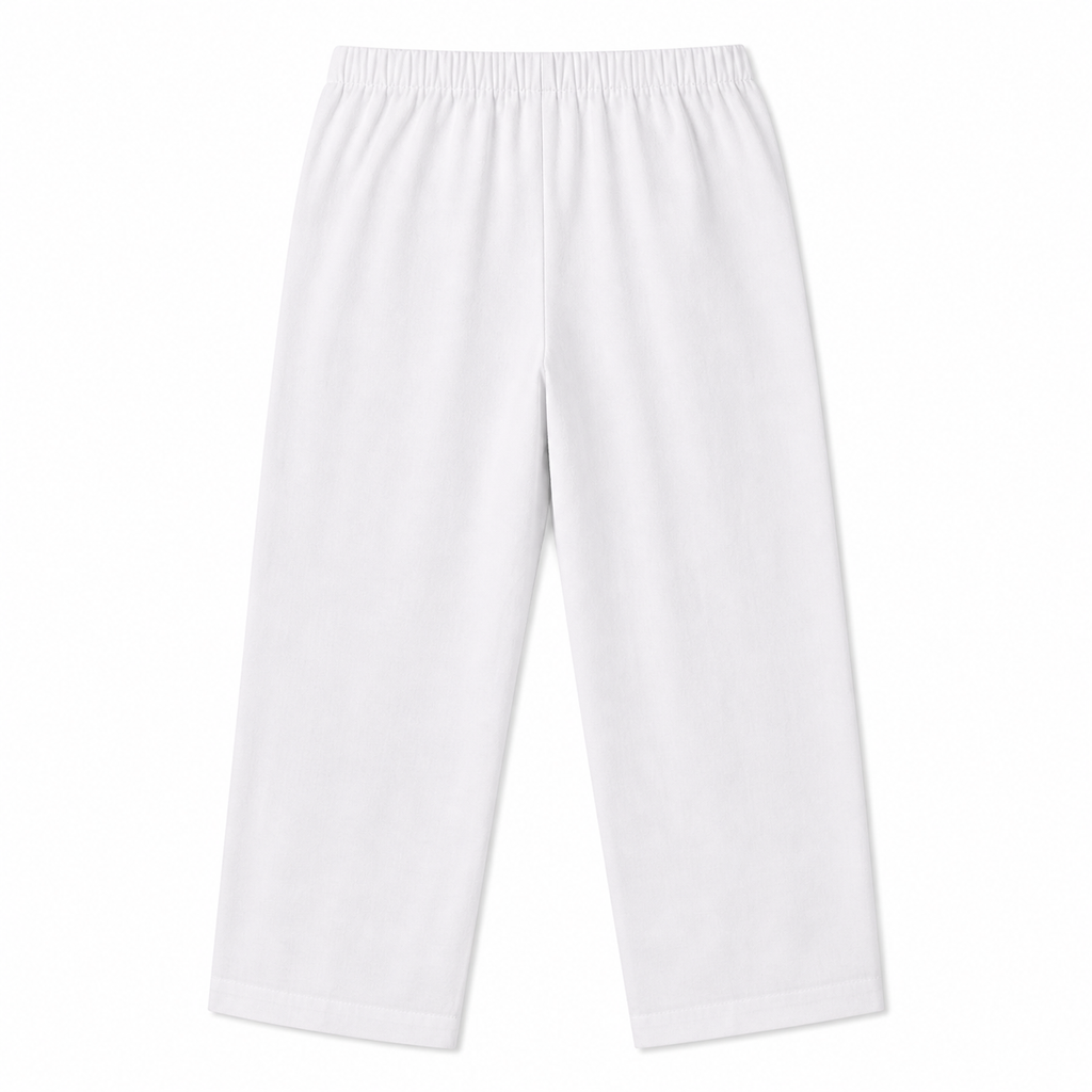 White pants on a white background