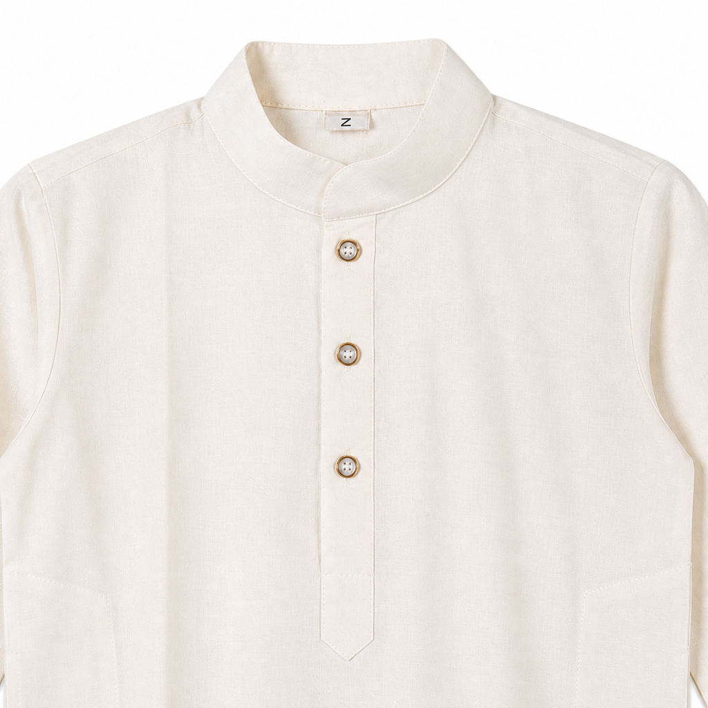 close up shot of ivory white kurta