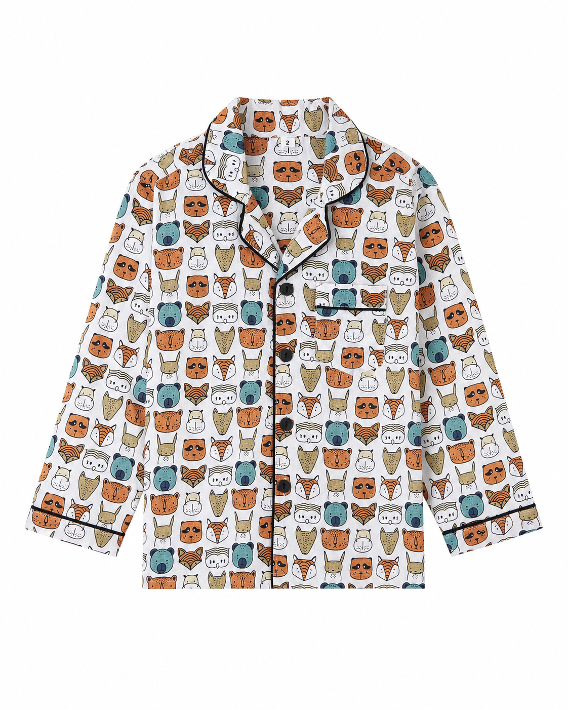 Woodland animal print pajama shirt by Miniminks