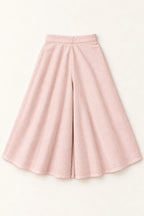 Plain wide-flared nude pink palazzo trousers for girls