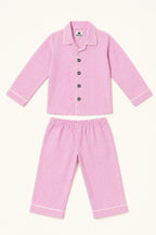 Bubblegum pink gingham night suit with shirt and trousers