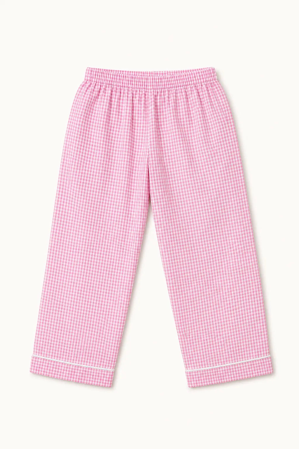 Matching bubblegum pink gingham night suit trousers