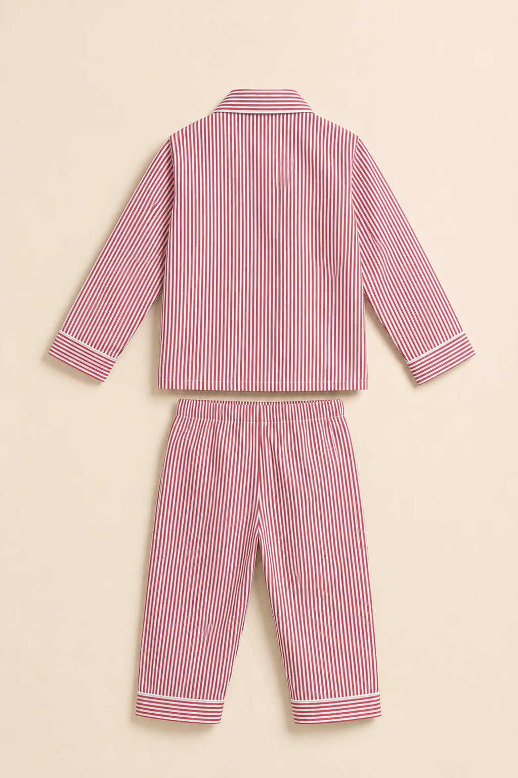 Red striped Watermelon night suit shirt, back view