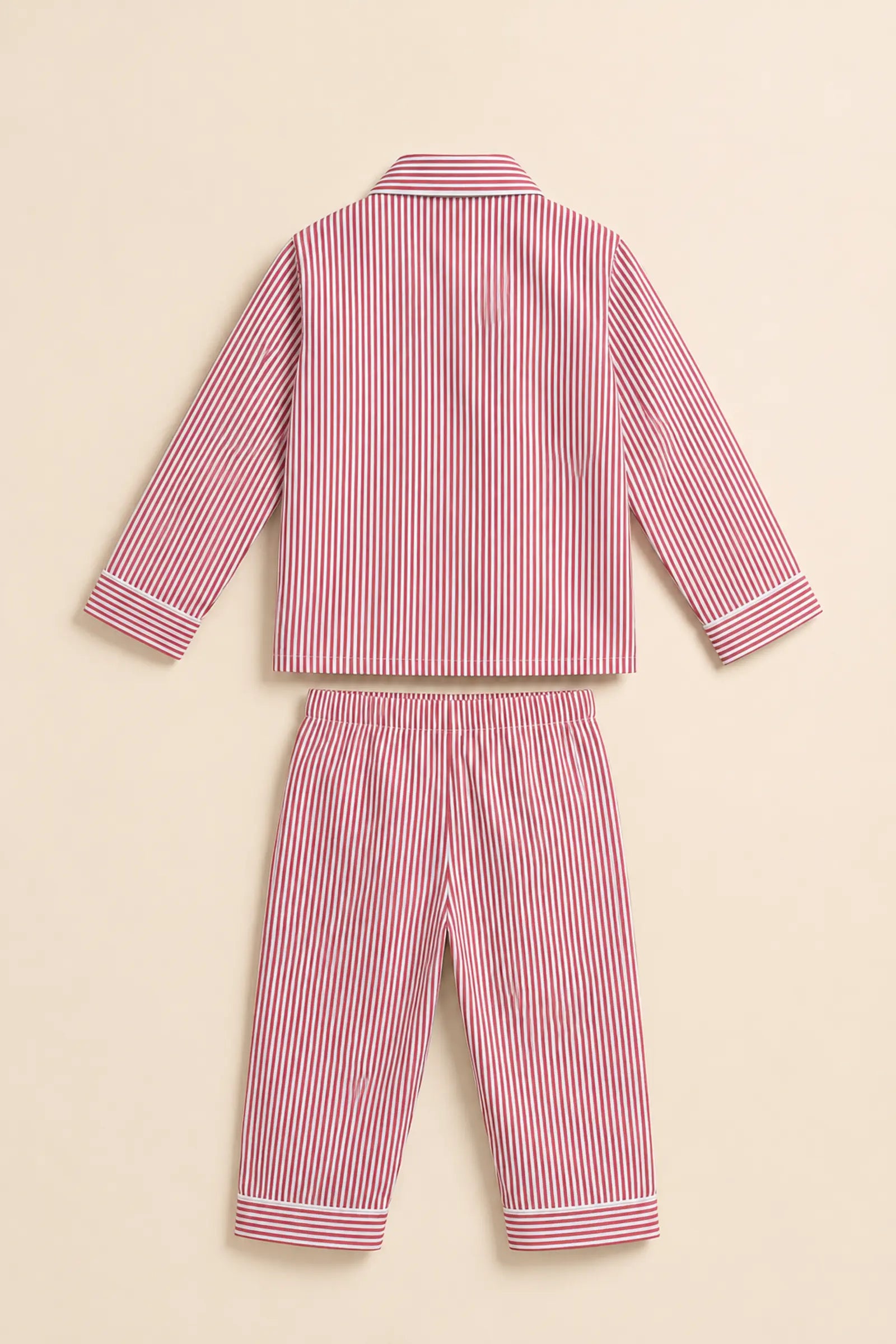 Red striped Watermelon night suit shirt, back view